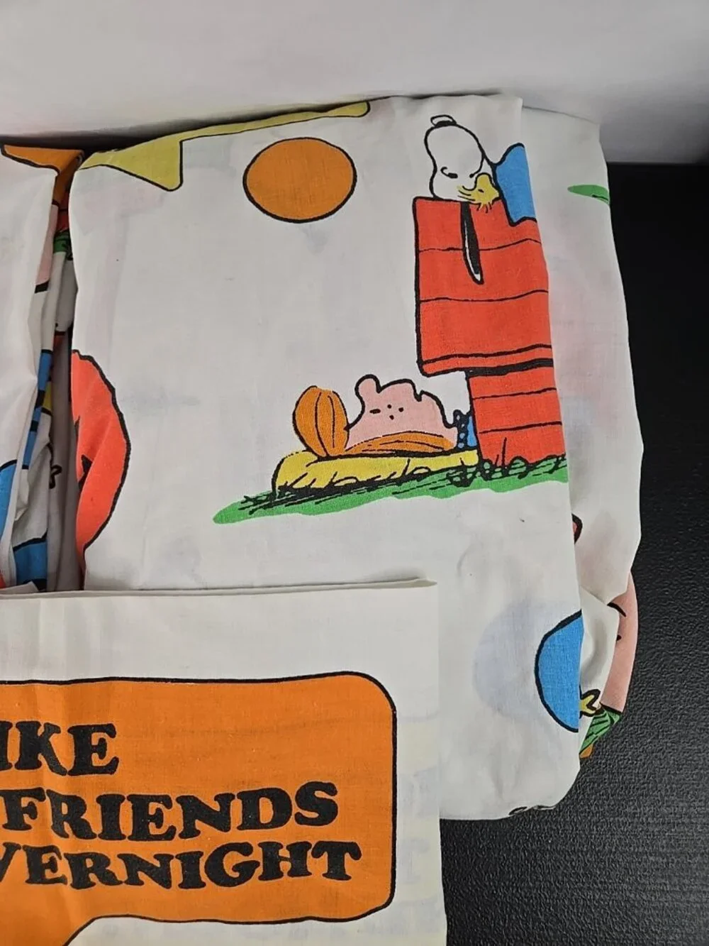 Vtg Charlie Brown Peanuts Snoopy Twin Sheet Set Flat/Fitted/1 Pillow Case